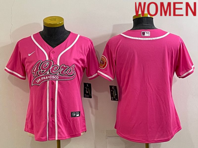 Women San Francisco 49ers Blank Pink 2022 Nike Co branded NFL Jerseys